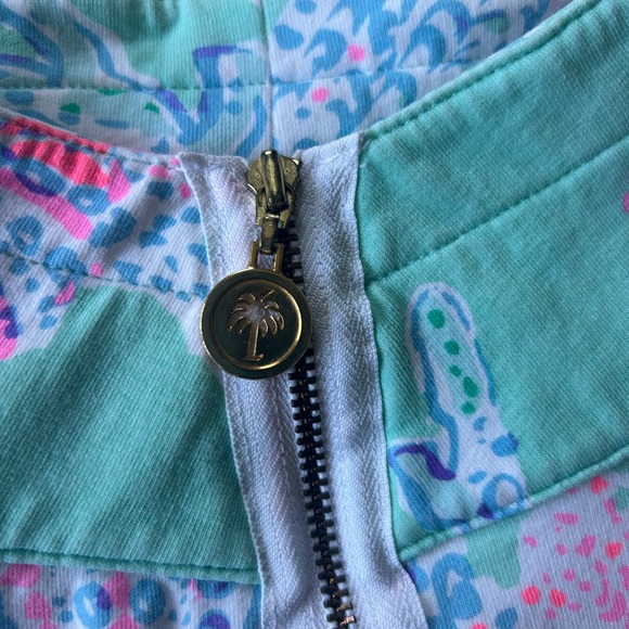 Lilly Pulitzer zip up pullover with front pocket. Mint green/vibrant pinks. XXS - Picture 7 of 16